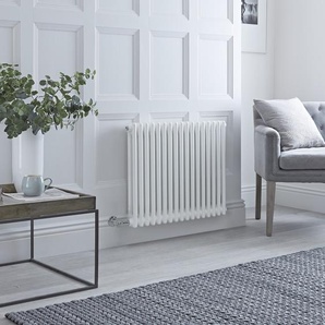Elektrischer Gliederheizkörper (2 Säulen) Horizontal Weiß 600mm x 785mm inkl. 1000W Heizelement & ohne WLAN-Thermostat – Regent