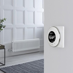 Elektrischer Gliederheizkörper (3 Säulen) Horizontal Weiß 300mm x 1010mm inkl. 1200W Heizelement & rundes WLAN-Thermostat – Regent