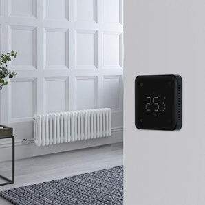 Elektrischer Gliederheizkörper (3 Säulen) Horizontal Weiß 300mm x 1010mm inkl. 1200W Heizelement & schwarzes WLAN-Thermostat – Regent