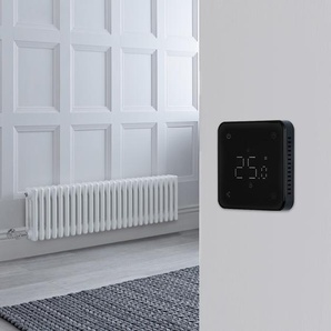 Elektrischer Gliederheizkörper (3 Säulen) Horizontal Weiß 300mm x 1190mm, schwarzes WLAN-Thermostat – Regent