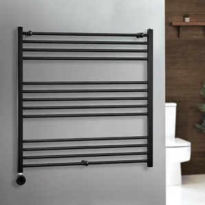 Elektrischer Handtuchheizkörper 1000mm x 1000mm inkl. thermostatischem WLAN-Element mit Stecker  Schwarz – Nox - ECOSO von Hudson Reed