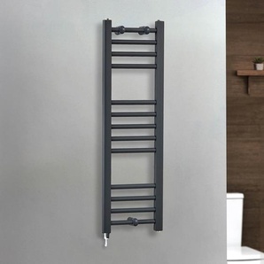 Elektrischer Handtuchheizkörper 1000mm x 300mm inkl. einfachem Heizelement zur Festverdrahtung - Anthrazit – Artle - ECOSO by Hudson Reed
