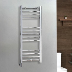 Elektrischer Handtuchheizkörper 1000mm x 400mm inkl. einfachem Heizelement zur Festverdrahtung & Kabelabdeckung - Chrom – Kent - ECOSO by Hudson Reed