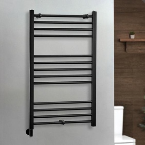 Elektrischer Handtuchheizkörper - 1000mm x 600mm - inkl. Heizelement zur Festverdrahtung & Kabelabdeckung -  Schwarz – Nox - ECOSO von Hudson Reed