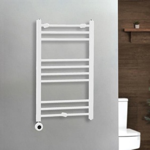 Elektrischer Handtuchheizkörper - 800mm x 500mm | inkl. WLAN-Heizelement zur Festverdrahtung | Weiß – Ive - ECOSO von Hudson Reed