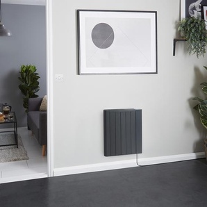 Elektrischer Konvektor-Wandheizkörper in Anthrazit, 900W, mit Stecker, 533mm x 595mm - Virtus Ecoso von Hudson Reed