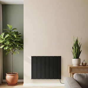 Elektrischer Smart-Heizkörper mit Keramikkern 1800W - zur Festverdrahtung | Schwarz - Leo – ECOSO by Hudson Reed