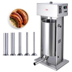 Elektrischer Wurstfüller, 25 L / 55 Pfund vertikaler Fleischfüller, 400 W Motor, stufenlose Geschwindigkeitsregelung und Fußpedal, aus lebensmittelechtem 304 Edelstahl, 5 Füllrohre für den Heim- und Gewerbebereich DDLSBXGGCJ25A6NKXV2