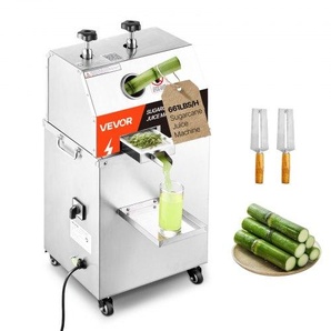 Elektrischer Zuckerrohr-Entsafter, 750 W Zuckerrohr-Entsafter mit 300 kg/h hoher Leistung, 3 Edelstahlwalzen, 2,4 Zoll Großer Einlass, Zuckerrohr-Entsafter auf Rädern für Zuhause / Gewerblich DDSYGZZZJDD3QKD1RV2
