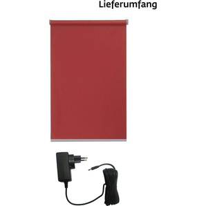 Elektrisches Rollo New York, sunlines, Lichtschutz, mit Bohren, freihängend, verschraubt, appgesteuert via Bluetooth, mit Motor und Akku, weißer Fallstab