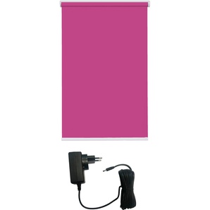 Elektrisches Rollo SUNLINES Los Angeles Rollos Gr. 180 cm, stufenlos positionierbar, Rollo und Ladekabel, 100 cm, pink (magenta, weiß) Verdunkelungsrollos
