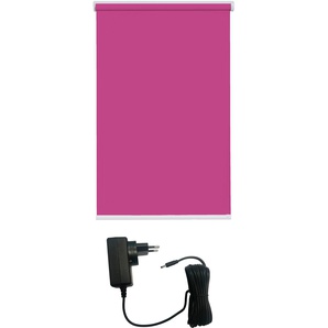 Elektrisches Rollo SUNLINES Los Angeles Rollos Gr. 180 cm, stufenlos positionierbar, Rollo und Ladekabel, 200 cm, pink (magenta, weiß) Verdunkelungsrollos