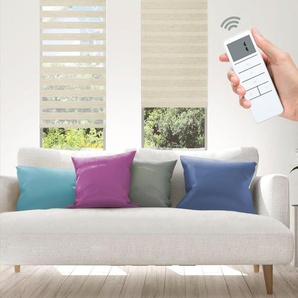 Elektrisches Rollo Wood - SMART HOME, Good Life, Lichtschutz, ohne Bohren, Klemmfix, mit Fernbedienung