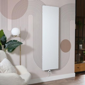 Elektro Heizkörper Vertikal - 1800 x 500 mm - flaches-Design - 600W - WLAN-Heizelement mit Stecker - Weiß - Hudson Reed