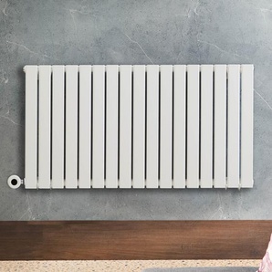Elektroheizkörper Einlagig Design Horizontal Weiß 635x1190mm inkl. 1000W Heizelement, Wandmontage - Delta Hudson Reed