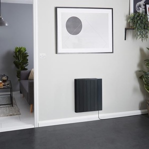 Elektroheizkörper Wandmontage für Gäste-WC, 900W, mit Stecker & Smart-Funktion, 533mm x 595mm, in Schwarz - Virtus Ecoso von Hudson Reed