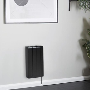Elektroheizung für Gäste WC in Schwarz 570mm x 354mm, 700W Wandmontage Keramikkern - Ecoso x Hudson Reed
