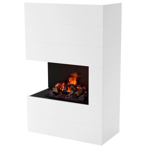 Elektrokamin GLOW FIRE »Tucholsky, Iinks offen« Elektrokaminöfen weiß Elektrokamine Wasserdampfkamin mit 3D Feuer integriertem Knistereffekt