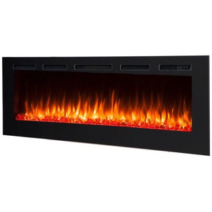 Elektrokamin, Schwarz, Metall, 165x28x62 cm, Fernbedienung, Flammeneffekt separat schaltbar, Überhitzungsschutz, Thermostat, Dimmer, Freizeit, Heizen & Kühlen, Elektrokamine