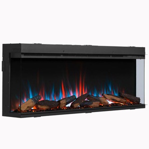 Elektrokamin, Schwarz, Metall, 133x50x21 cm, Fernbedienung, Flammeneffekt separat schaltbar, Überhitzungsschutz, Thermostat, Dimmer, WLAN-fähig, Freizeit, Heizen & Kühlen, Elektrokamine