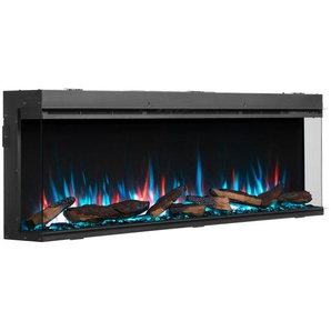 Elektrokamin, Schwarz, Metall, 153x50x21 cm, Fernbedienung, Flammeneffekt separat schaltbar, Überhitzungsschutz, Thermostat, Dimmer, WLAN-fähig, Freizeit, Heizen & Kühlen, Elektrokamine