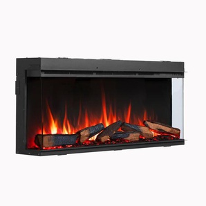 Elektrokamin, Schwarz, Metall, 113x50x21 cm, Fernbedienung, Flammeneffekt separat schaltbar, Überhitzungsschutz, Thermostat, Dimmer, WLAN-fähig, Freizeit, Heizen & Kühlen, Elektrokamine