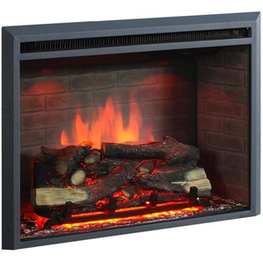 Elektrokamin, Schwarz, Metall, 76x96x30 cm, Fernbedienung, Flammeneffekt separat schaltbar, Überhitzungsschutz, Thermostat, Dimmer, Freizeit, Heizen & Kühlen, Elektrokamine