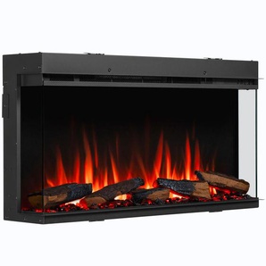 Elektrokamin, Schwarz, Metall, 90x50x21 cm, Fernbedienung, Flammeneffekt separat schaltbar, Überhitzungsschutz, Thermostat, Dimmer, WLAN-fähig, Freizeit, Heizen & Kühlen, Elektrokamine