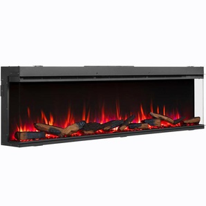 Elektrokamin, Schwarz, Metall, Glas, 183x50x21 cm, Fernbedienung, Flammeneffekt separat schaltbar, Überhitzungsschutz, Thermostat, Dimmer, WLAN-fähig, Freizeit, Heizen & Kühlen, Elektrokamine