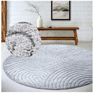 ELLE DECORATION Designteppich Cosy Panglao, auch als Rundteppich erhältlich, rechteckig, Höhe: 14 mm, uni Kurzflor, Hoch Tief Struktur, modern, Skandi, Boho, Wohnzimmer