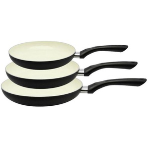 ELO Pfannenset, Creme, Schwarz, Metall, 3-teilig, kratzfest, antihaftbeschichtet, Kochen, Pfannen, Pfannensets