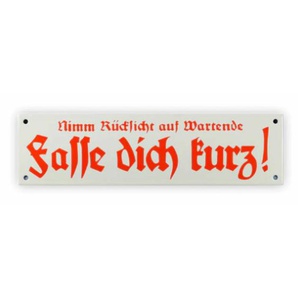 Emailschild 33 x 9 cm, Fasse dich kurz