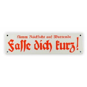 Emailschild 33 x 9 cm, Fasse dich kurz