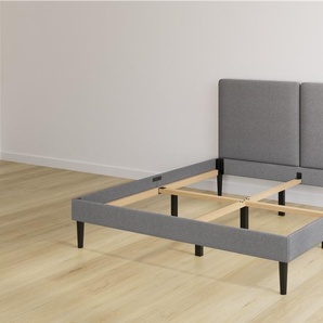 Emma Classic Polsterbett 180x200 - dunkelgrau - Füße schwarz - Kopfteil klassisch