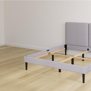 Emma Classic Polsterbett V2 160x200 - hellgrau - Füße schwarz - Kopfteil klassisch - ohne Lattenrost - 4 Schubladen