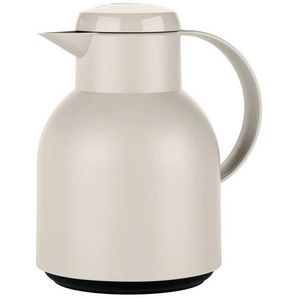 Emsa Isolierkanne Samba, Grau, Kunststoff, 1,0 L, lebensmittelecht, 100% dicht, Glaskolben, abnehmbarer Deckel, Schraubverschluss, hält warm, kalt,