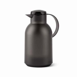 Emsa Isolierkanne Samba, Schwarz, Kunststoff, Uni, 1,5 L, 100% dicht, Glaskolben, Kaffee & Tee, Kannen, Thermoskannen