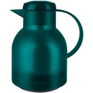 Emsa Isolierkanne Samba, Türkis, Kunststoff, 1,0 L, Tragegriff, Ausgießer, Vakuum, 100% dicht, abnehmbarer Deckel, Schraubverschluss, hält warm, kalt,