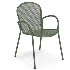 EMU Sessel Ronda X in verde militare, pulverbeschichtetes Stahl, stapelbar