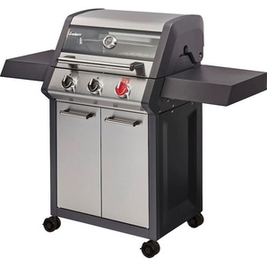 Gasgrill ENDERS Monroe ProX 3 S Turbo Grills Gr. B/H/T: 136 cm x 118,5 cm x 57 cm, schwarz (edelstahlfarben, schwarz) Gasgrills BxTxH: 136x57x119 cm