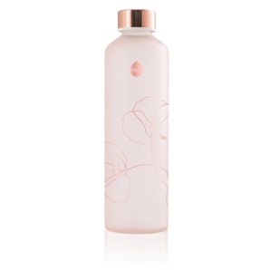 Trinkflasche EQUA Mismatch - Blume Trinkflaschen Gr. 750 ml, rosegold (weiß, roségoldfarben) Trinkflaschen Borosilikatglas, sandgestrahlt, 750 ml