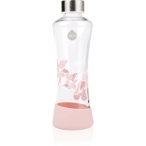 Trinkflasche EQUA Urban Jungle - Magnolia Trinkflaschen Gr. 550 ml, rosa (transparent, rosa) Trinkflaschen Borosilikatglas, 550 ml