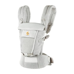 Ergo Baby Babytrage Adapt Soft Flex Mesh, Hellgrau, Textil, 26.8x17x17 cm, AGR-geprüft, Rückentragefunktion, Hüfttragefunktion, Bauchtragefunktion,