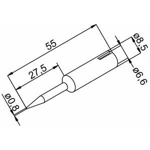 ERSA Lötspitze, 0832SDLF/SB, bleistiftspitz, verlängert, 0,8 mm