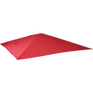 Ersatz-Bezug für Luxus-Ampelschirm HHG-436, Sonnenschirmbezug Ersatzbezug, 3x3m (Ø4,24m) Polyester 2,7kg rot
