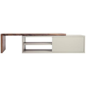 Erweiterbares TV-Möbel Slide grau holz natur / drehbar - L 110 bis 203 cm - POP UP HOME - Holz natur