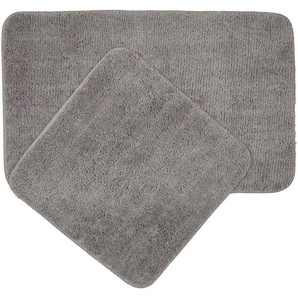 Esposa Badematte Douro, Silber, Textil, Uni, quadratisch, 50x80 cm, AZO-frei, Bsci, rutschhemmend, Badtextilien, Badematten