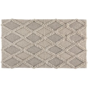 Esposa Badematte, Silber, Textil, Streifen, 70x120 cm, Badtextilien, Badematten