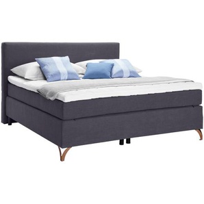 Esposa Boxspringbett, Anthrazit, Textil, H2 + H3, 7-Zonen, Höhe ca. 18 cm, 120x200 cm, Federkernmatratze, Topper durchgehend, Schlafzimmer, Betten, Boxspringbetten