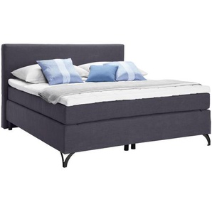 Esposa Boxspringbett, Anthrazit, Textil, H2 + H3, 7-Zonen, Höhe ca. 18 cm, 120x200 cm, Federkernmatratze, Topper durchgehend, Schlafzimmer, Betten, Boxspringbetten